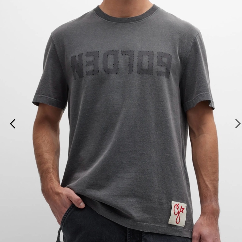 Golden Goose Charcoal Tee with Logo